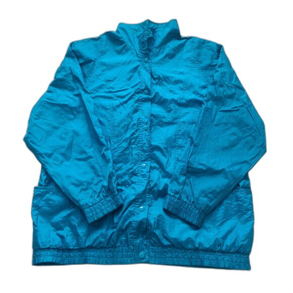 Other - Vintage Light Blue Button-Up Windbreaker Jacket
